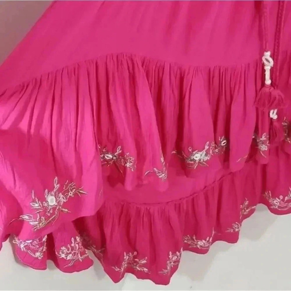 {Venus} Hot Pink Embroidered High-Low Dress Size 12 - Picture 8 of 10